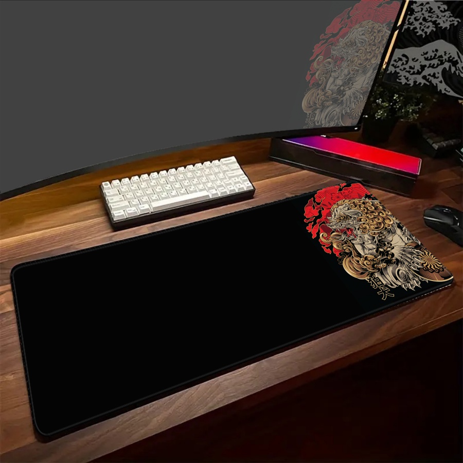 Desk Setup Art - Czarna podkładka pod mysz na biurko