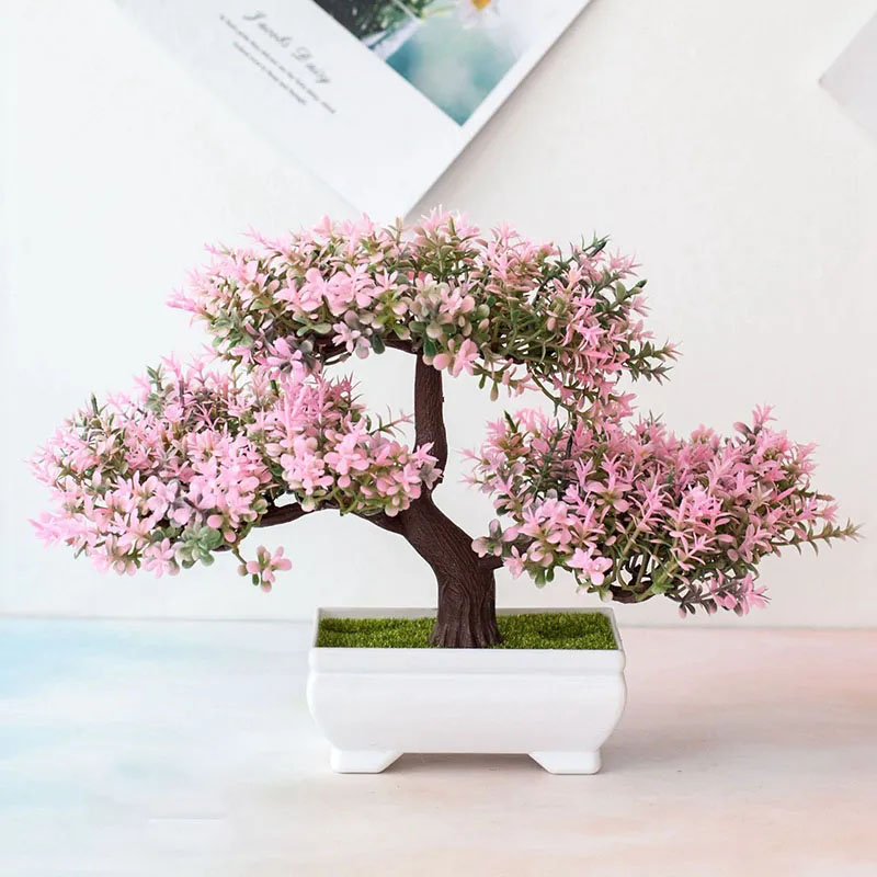 Desk Setup Plant - Sztuczne rośliny Bonsai Fałszywe rośliny Kwiaty