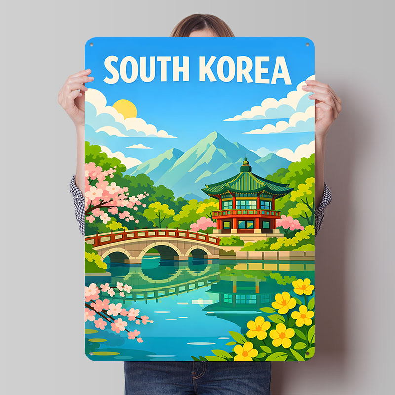 Plakat Podróżniczy z Korei Poł – Desk Setup Art recenzja i cena