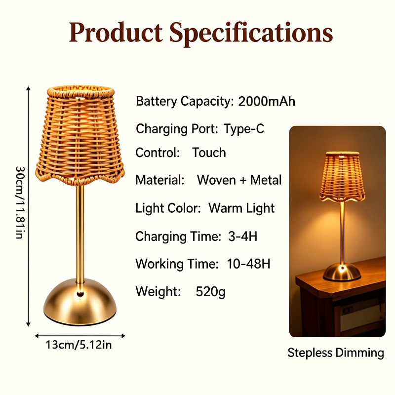 Bohemiczna tkana lampa stołowa – Desk Setup Lamp recenzja i cena