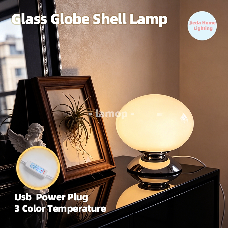 Biała lampa stołowa z kloszem  – Desk Setup White recenzja i cena