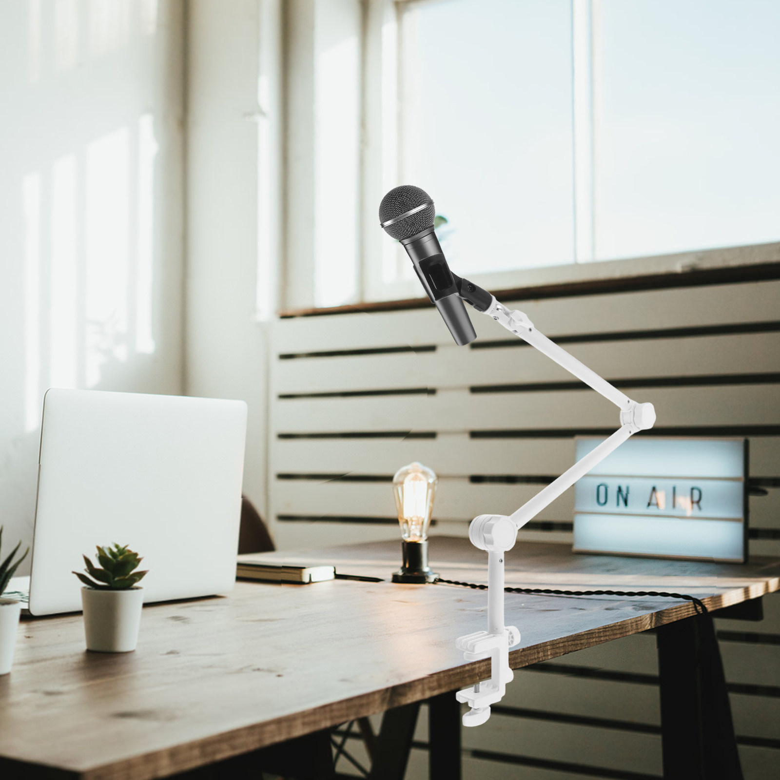 1 zestaw białego, regulowanego – Desk Setup White recenzja i cena