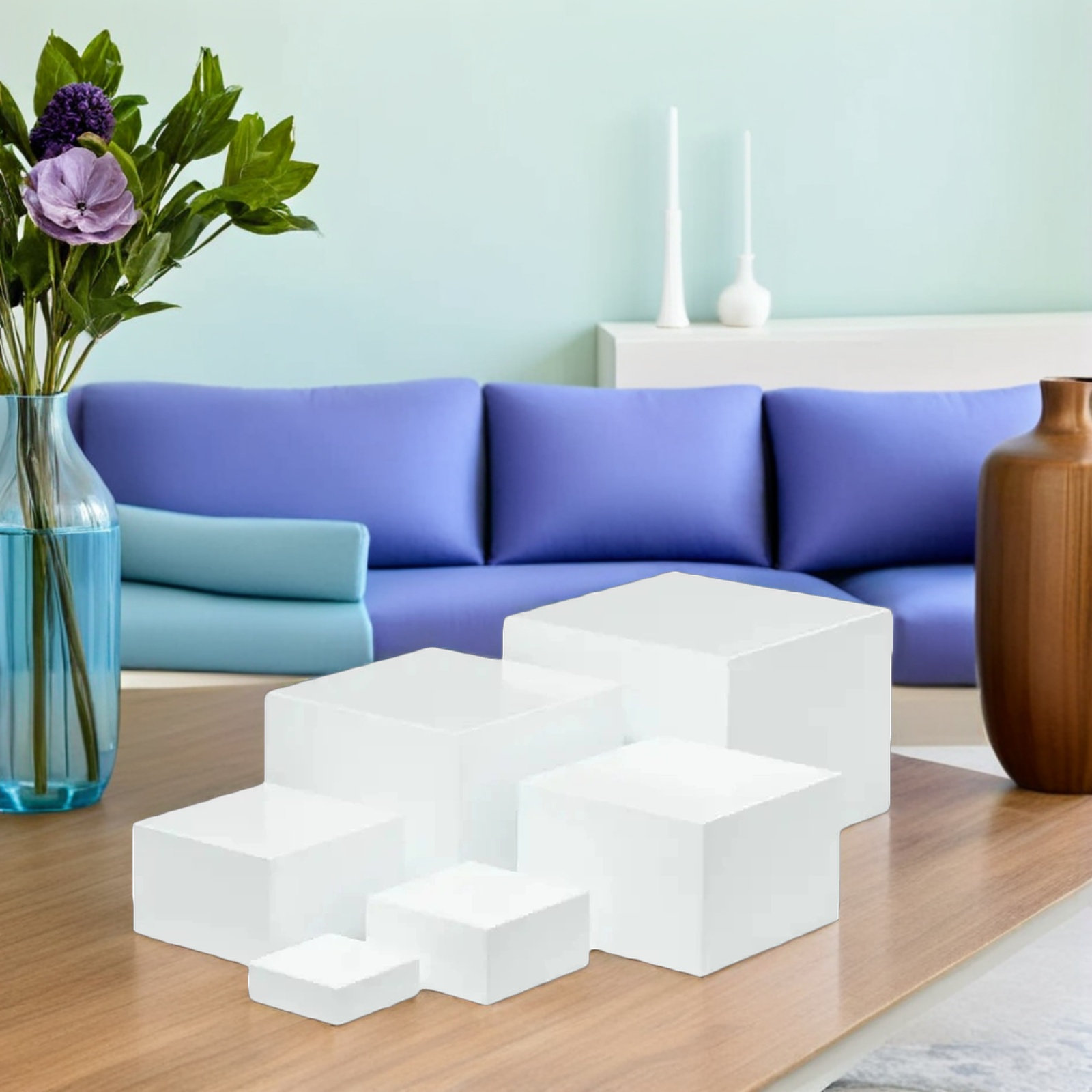 6 szt. Białe Plastikowe Kostki – Desk Setup White recenzja i cena